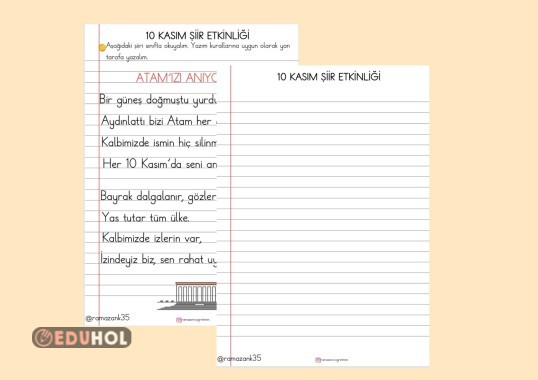 10 KASIM ŞİİR OKUMA YAZMA ETKİNLİĞİ-2