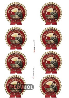 12 MART İSTİKLAL MARŞI'NIN KABULÜ 8 ADET ROZET