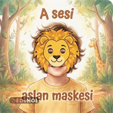 A SESİ ASLAN MASKESİ RENKLİ VE BOYANABİLİR