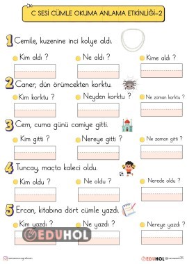 C SESİ CÜMLE OKUMA ANLAMA ETKİNLİĞİ-2