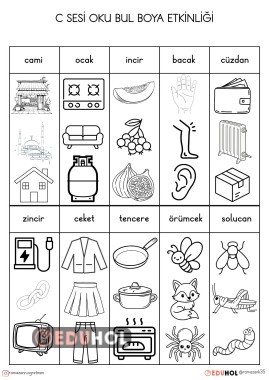 C SESİ OKU BUL BOYA ETKİNLİĞİ