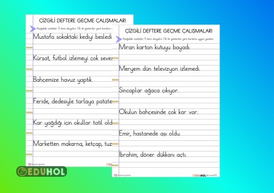 ÇİZGİLİ DEFTERE GEÇME ÇALIŞMALARI-2