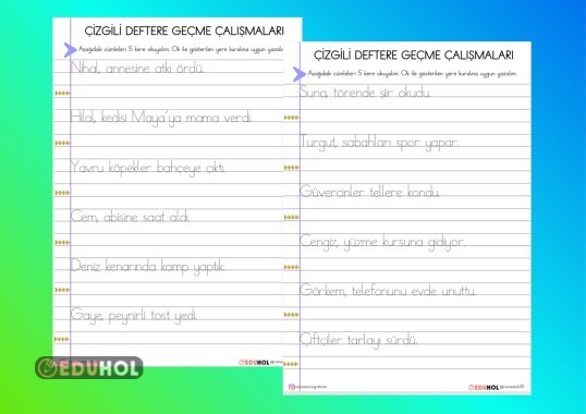 ÇİZGİLİ DEFTERE GEÇME ÇALIŞMALARI-3