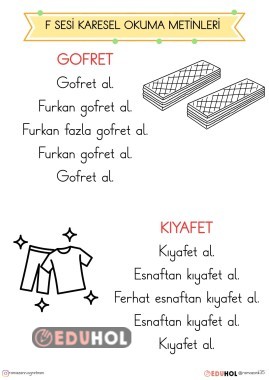 F SESİ KARESEL OKUMA METİNLERİ