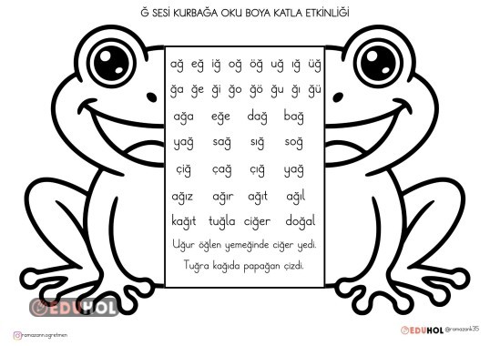 Ğ SESİ KURBAĞA OKU BOYA KATLA ETKİNLİĞİ