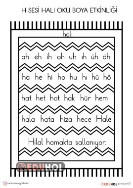 H SESİ HALI OKU BOYA ETKİNLİĞİ