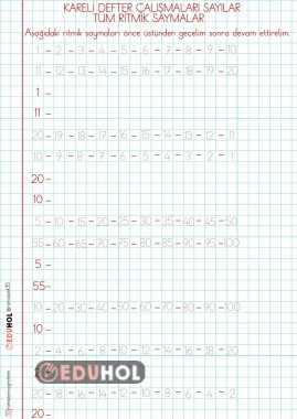 KARELİ DEFTERE GEÇME ÇALIŞMALARI TÜM RİTMİK SAYMALAR