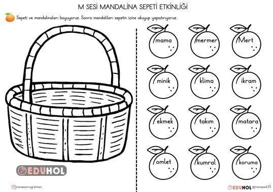 M SESİ MANDALİNA SEPETİ ETKİNLİĞİ