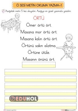 Ö SESİ METİN OKUMA YAZMA ÇALIŞMASI-1