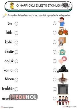 Ö SESİ OKU- EŞLEŞTİR ETKİNLİĞİ