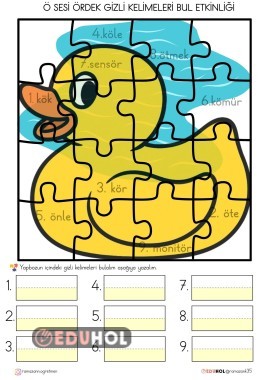 Ö SESİ ÖRDEK GİZLİ KELİMELERİ BUL ETKİNLİĞİ