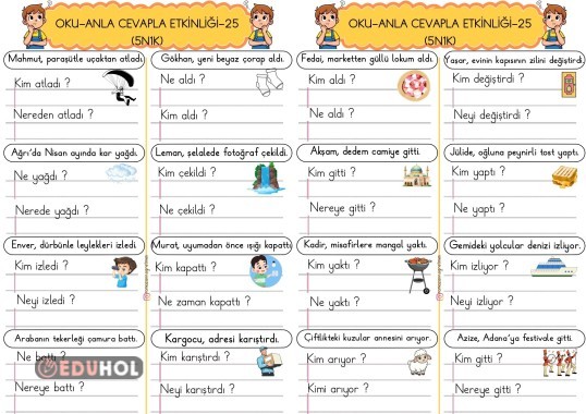 OKU-ANLA CEVAPLA (5N1K) ETKİNLİĞİ-25