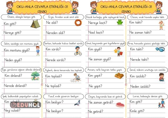 OKU-ANLA CEVAPLA (5N1K) ETKİNLİĞİ-31