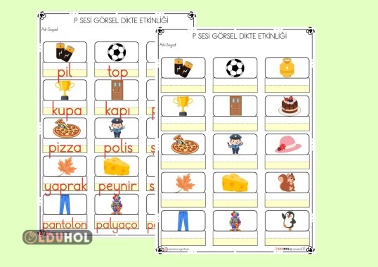 P SESİ GÖRSEL DİKTE ETKİNLİĞİ