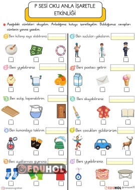 P SESİ OKU ANLA İŞARETLE DİKTE YAP ETKİNLİĞİ