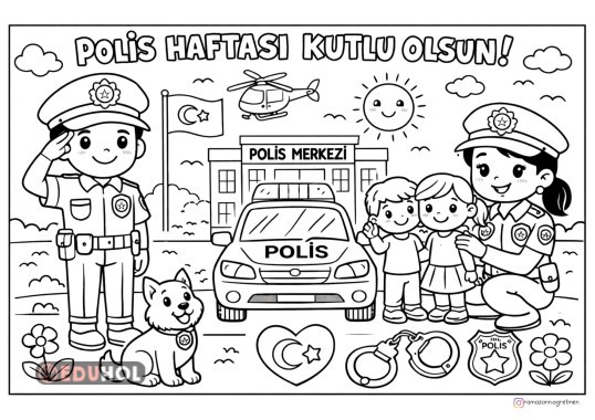 POLİS HAFTASI KUTLU OLSUN BOYAMA SAYFASI
