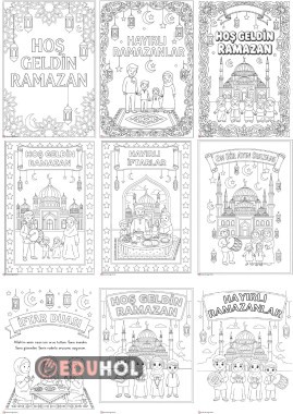 RAMAZAN AYI BOYAMA SAYFALARI 9 ADET