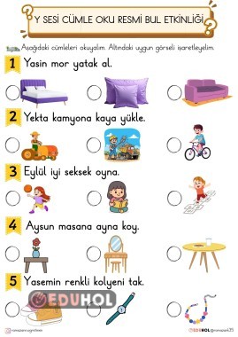 Y SESİ CÜMLE OKU GÖRSELİ BUL ETKİNLİĞİ