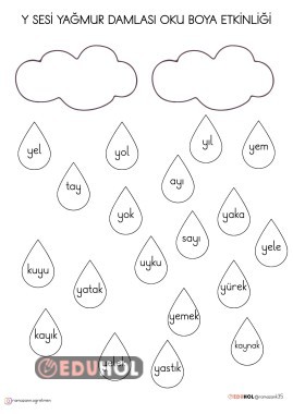 Y SESİ YAĞMUR DAMLASI OKU BOYA ETKİNLİĞİ
