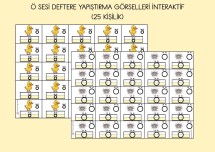 Ö SESİ DEFTERE YAPIŞTIRMA GÖRSELLERİ İNTERAKTİF ( 25 KİŞİLİK)