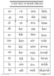 Ö SESİ HECE VE KELİME TABLOSU