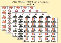 Ö SESİ KELİME GÖRSELLERİ İNTERAKTİF DEFTER ÇALIŞMASI (25 KİŞİLİK)