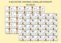 R SESİ DEFTERE YAPIŞTIRMA GÖRSELLERİ İNTERAKTİF ( 25 KİŞİLİK)