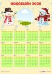 RESİMLİ 2026 YILI DUVAR TAKVİMİ