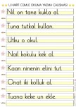 U HARFİ CÜMLE OKUMA YAZMA ÇALIŞMASI