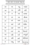 V SESİ HECE VE KELİME TABLOSU