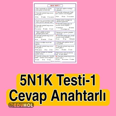 5N1K Testi-1 Cevap Anahtarlı · Eduhol - Etkinlik İndir Oyun Oyna Test ...