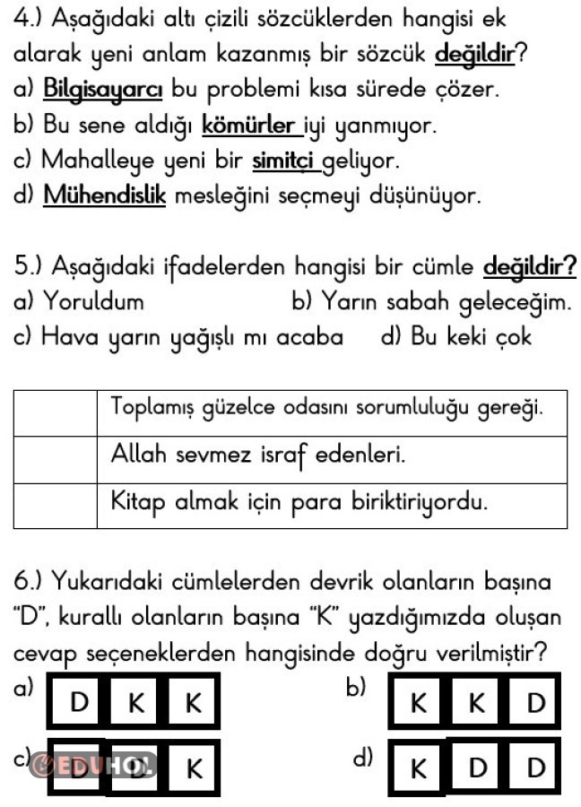 4.Sınıf Türkçe Dersi Karışık T... | Eduhol - Ders Videoları İzle Online ...