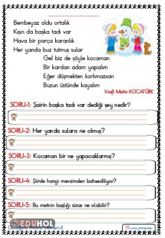 Okuma Anlama Metin Çalışmaları... | Eduhol - Ders Videoları İzle Online ...