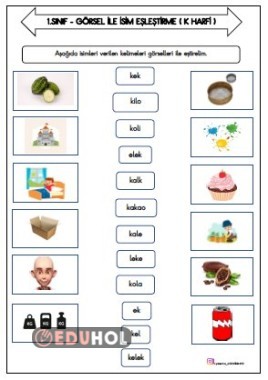 1.SINIF - K HARFİ EŞLEŞTİRME ETKİNLİĞİ