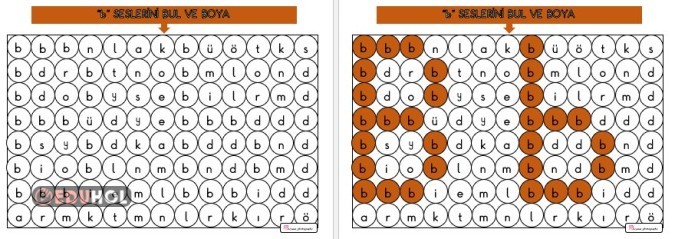 B Seslerini Bul Ve Boya · Eduhol - Etkinlik İndir Oyun Oyna Test Çöz ...