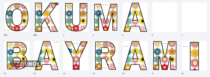 OKUMA BAYRAMINA HOŞ GELDİNİZ FLAMASI(RENKLİ)