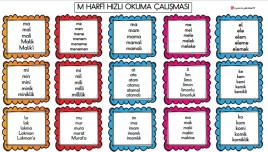 M HARFİ GENİŞLEYEN HIZLI OKUMA ÇALIŞMASI