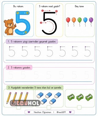 Özel Eğitim Matematik 5 rakamını öğreniyorum