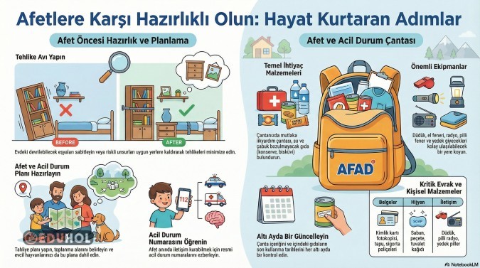 Afetlere hazırlık ve planlama rehberi