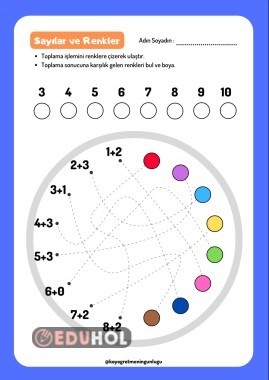 Renkli 1. Sınıf Basit Toplama İşlemi