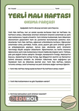 Yerli Malı Haftası Okuma Parçası