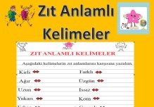 ZIT ANLAMLI KELİMELER DEĞERLENDİRMESİ