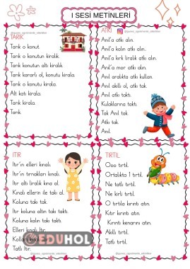 1.SINIF I SESİ METİNLERİ