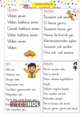 1.SINIF V SESİ METİNLERİ