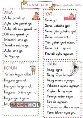 1.SINIF Y SESİ METİNLERİ