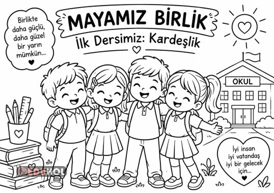 Mayamız birlik ilk dersimiz kardeşlik boyama