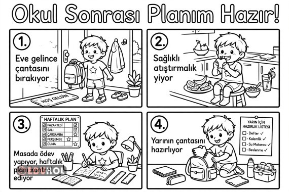 Okul sonrası planım boyama