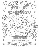 Anneler Günü kız çocuk boyama