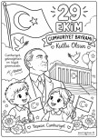 Cumhuriyet bayramı boyama sayfası