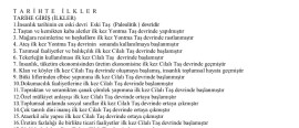 Tarih Dersi Nokta Atışı Önemli Bilgiler